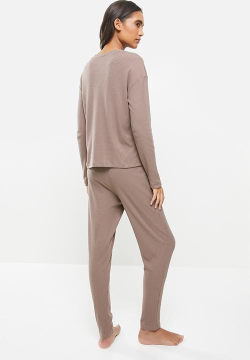 Superbalist - Rib sleep set - mocha