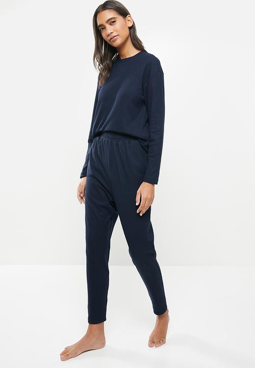 Superbalist - Rib sleep set - navy