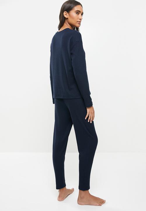 Superbalist - Rib sleep set - navy