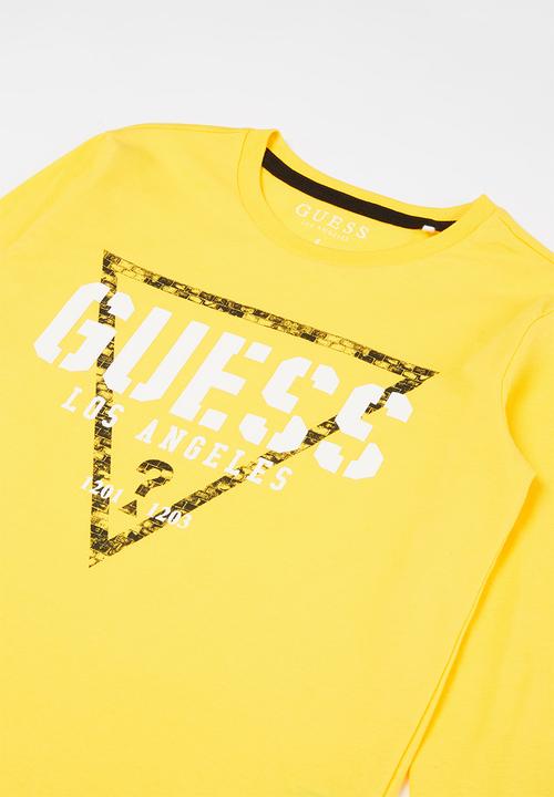 GUESS - Triangle brick crew tee - yellow