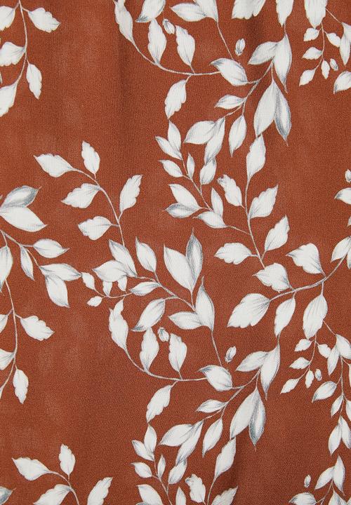 edit - Wide hem gyspy maxi dress - rust & white 