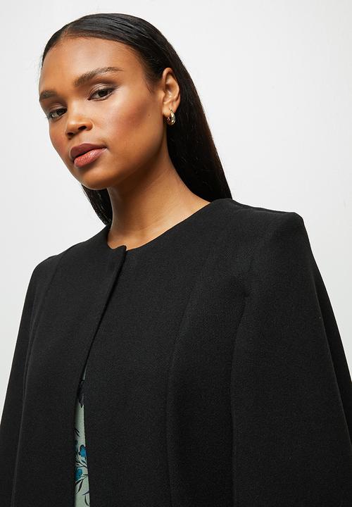 edit - Collared cape - black