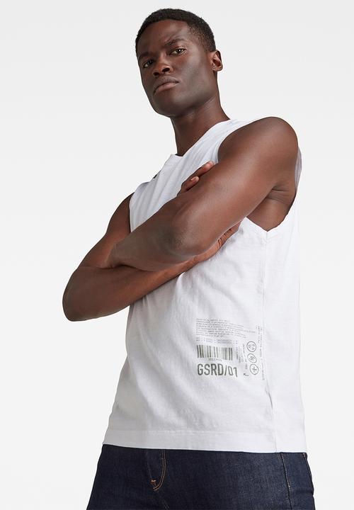G-STAR - Graphic stitch detail tank - white