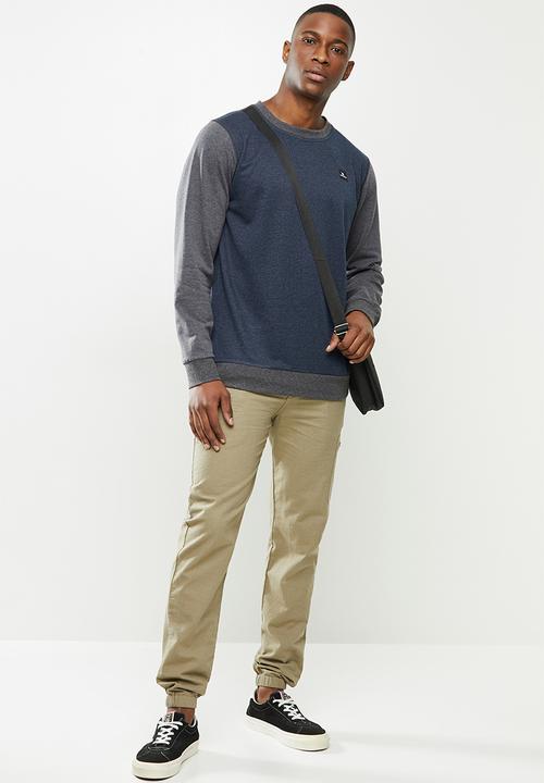 Rip Curl - Rag slub crew sweater - washed navy