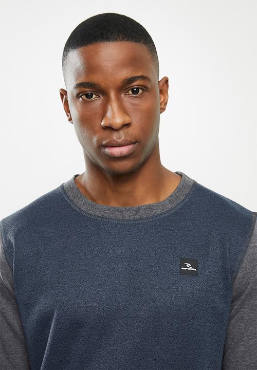 Rip Curl - Rag slub crew sweater - washed navy