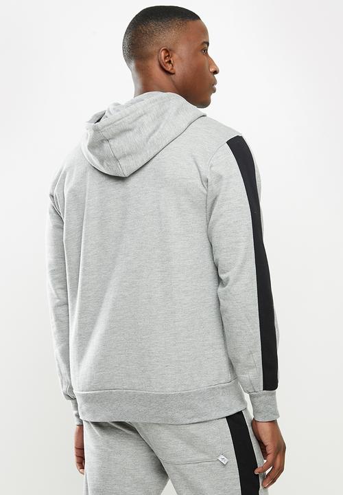 Original Penguin - Long sleeve hooded stripe sweat - grey