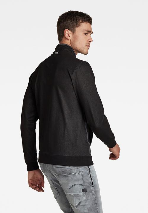 G-STAR - Half zip bound tweeter t long sleeve - black