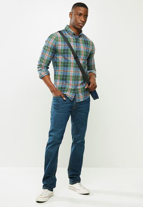 Superdry. - Heritage lumberjack shirt - blue & green 