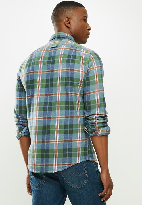 Superdry. - Heritage lumberjack shirt - blue & green 