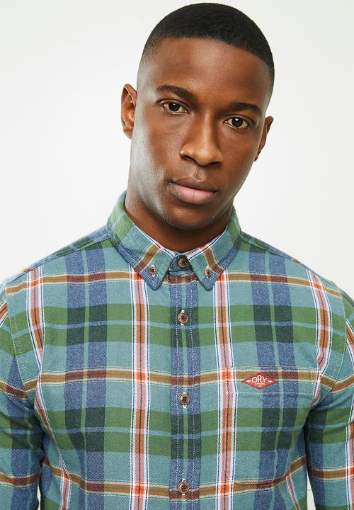 Superdry. - Heritage lumberjack shirt - blue & green 