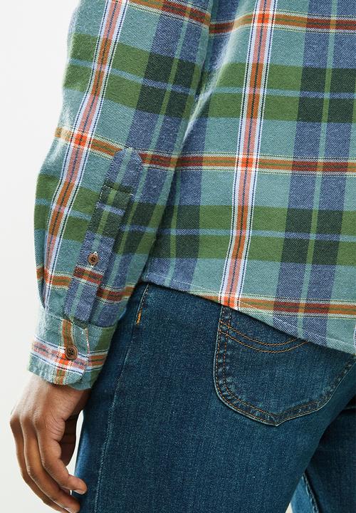 Superdry. - Heritage lumberjack shirt - blue & green 