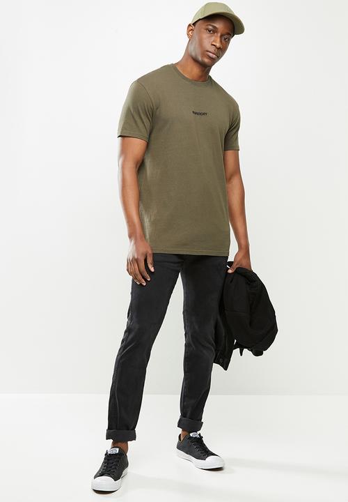 Superdry. - Micro logo box fit tee - olive
