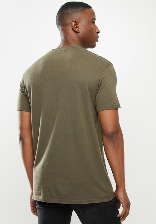 Superdry. - Micro logo box fit tee - olive