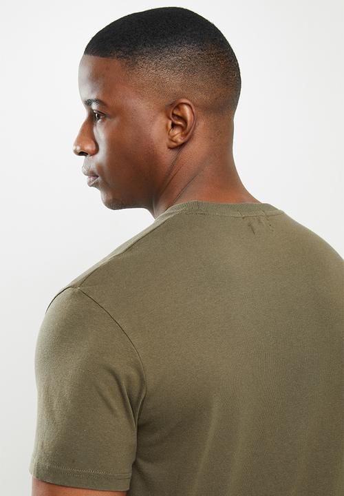 Superdry. - Micro logo box fit tee - olive