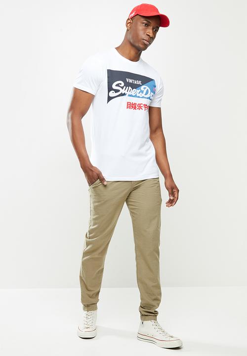 Superdry. - Micro logo box fit tee - white