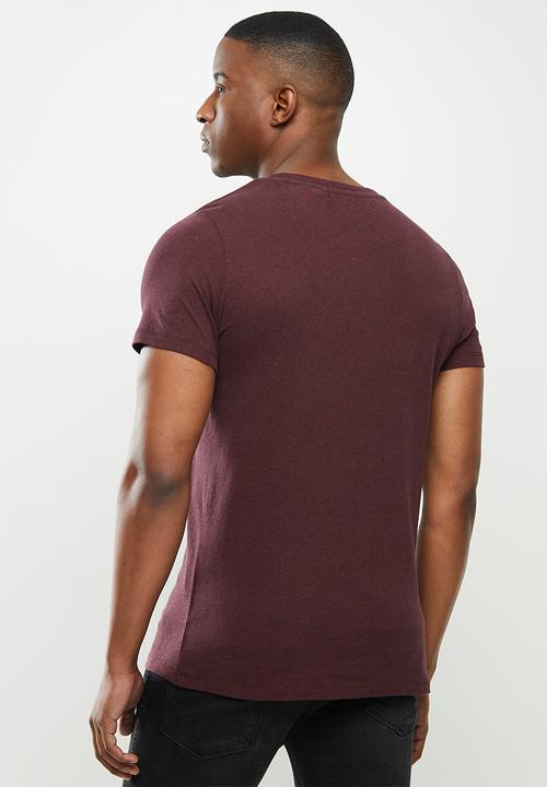 Superdry. - Ol vintage embroidered tee - burgundy