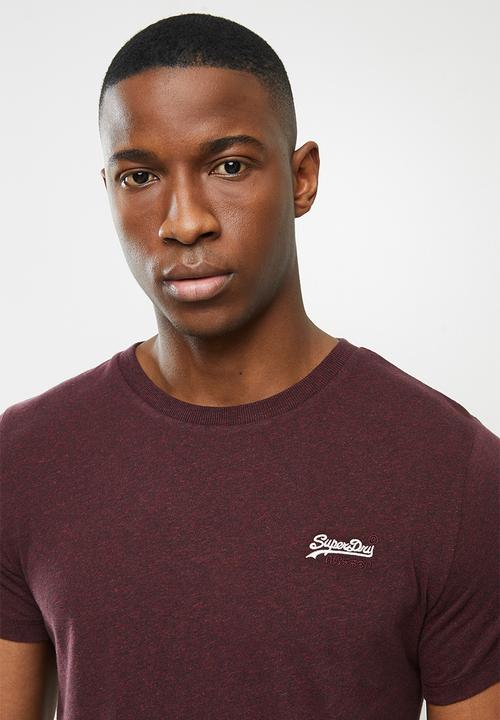 Superdry. - Ol vintage embroidered tee - burgundy