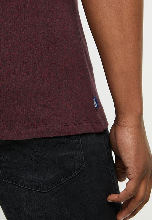 Superdry. - Ol vintage embroidered tee - burgundy