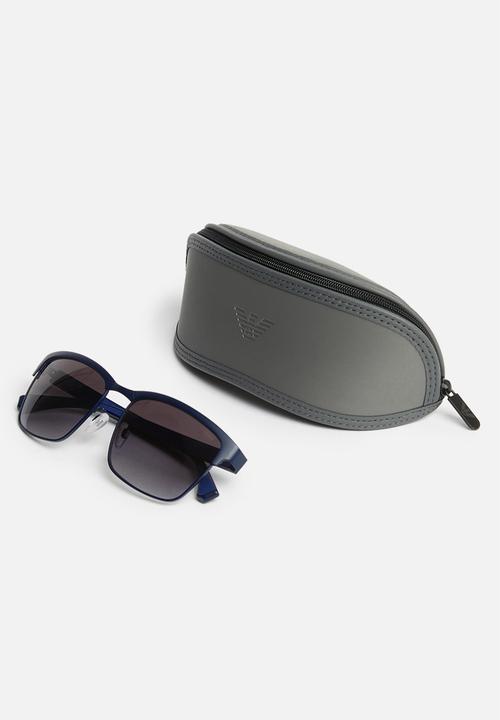 Emporio Armani - Rectangle frame sunglasses - navy