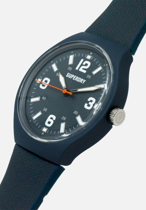 Superdry. - Soft touch silicone watch - navy