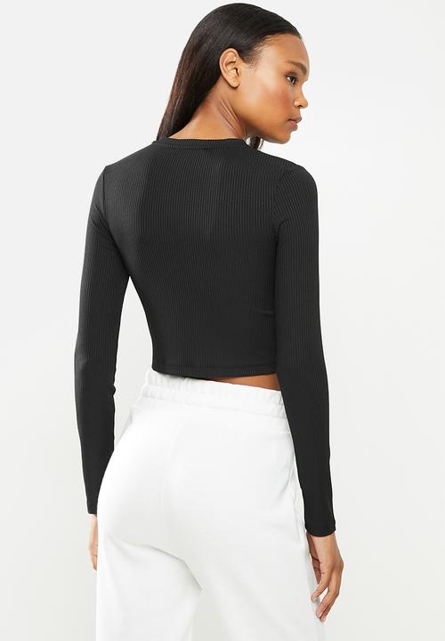 MANGO - T-shirt annita - black