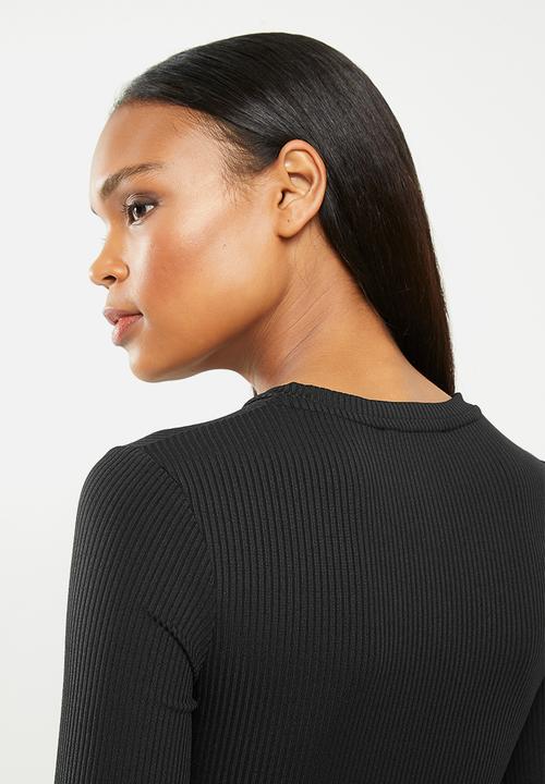 MANGO - T-shirt annita - black