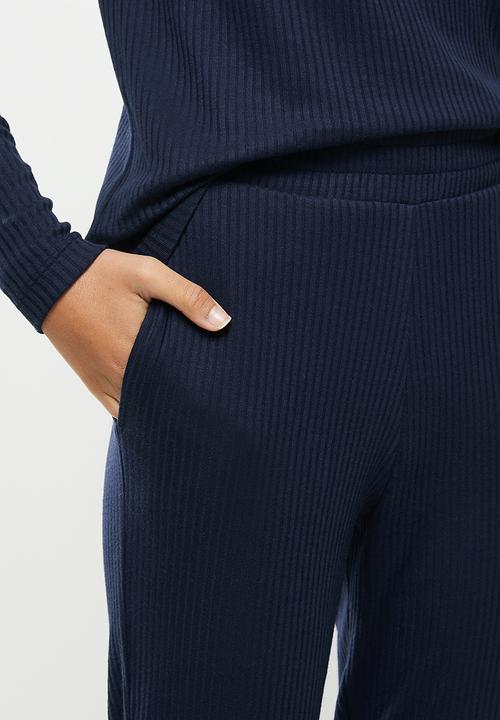 Superbalist - Rib henley sleep set - navy