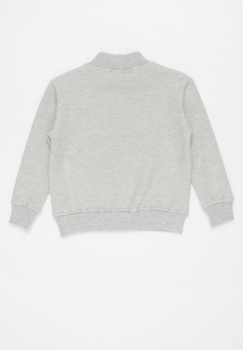 Sticky Fudge - Girls penguin sweater - grey