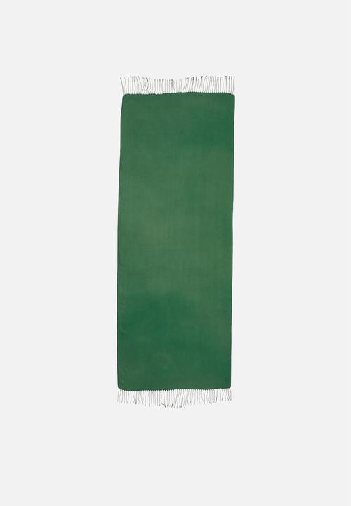 edit - Fringed scarf - emerald 