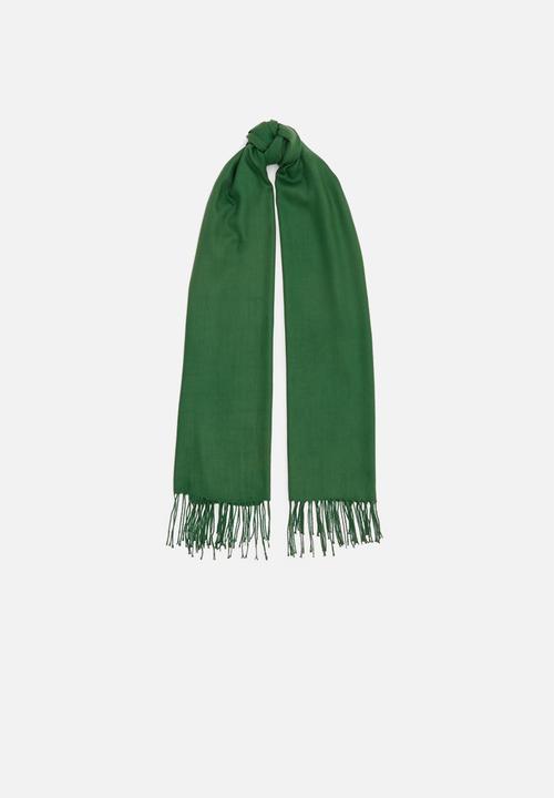edit - Fringed scarf - emerald 