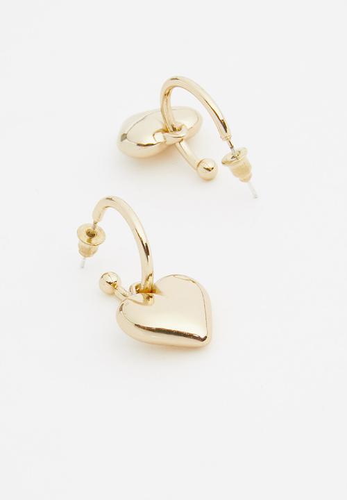 Superbalist - Heart hoop earrings - gold
