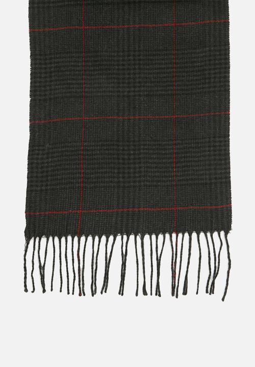 Superbalist - Knitted fringed scarf - black