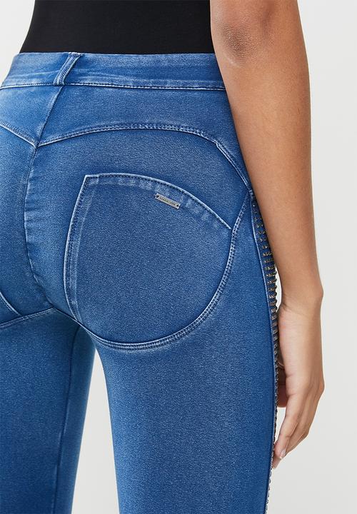 SISSY BOY - Joey: knit jegging med vintage with side bling tape - blue 