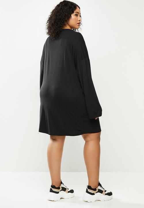 Missguided - Plus long sleeve msgd T-shirt - black
