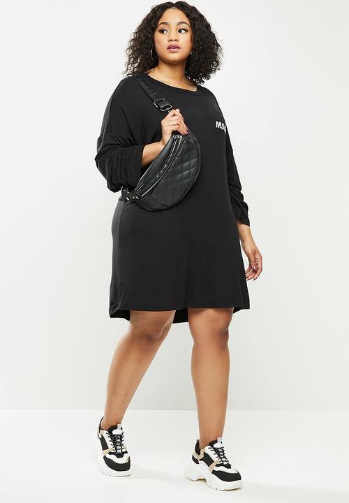 Missguided - Plus long sleeve msgd T-shirt - black