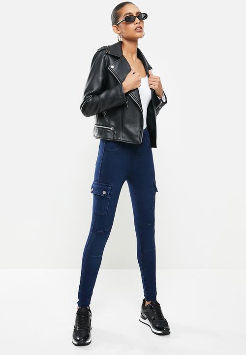 SISSY BOY - Snap back: high rise knit cargo - dark blue 