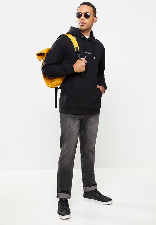 Superdry. - Micro logo box fit hoodie - black