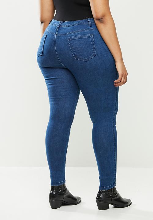 Missguided - Plus anarchy mid rise skinny jeans - blue