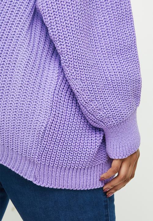 Missguided - Plus balloon midaxi sleeve cardigan - purple 