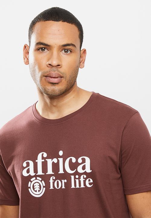 Element - Africa 4 life short sleeve tee - burgundy