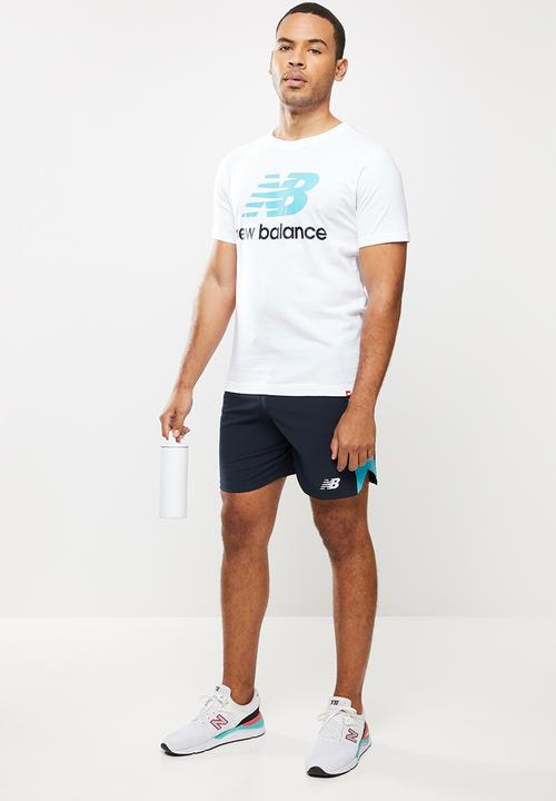 New Balance  - Nb essentials stacked logo tee - white