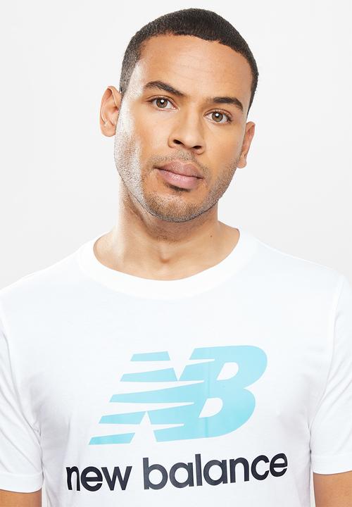 New Balance  - Nb essentials stacked logo tee - white
