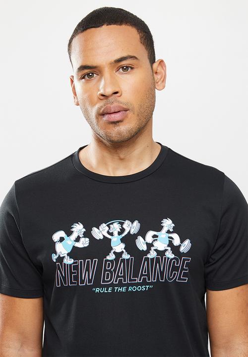 New Balance  - Tenacity heather tech short sleeve print - black