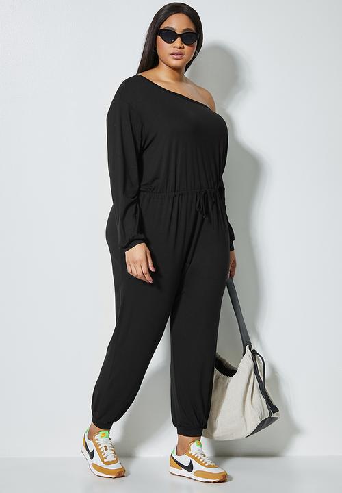 Superbalist - Wide neck drawstring jumpsuit - black