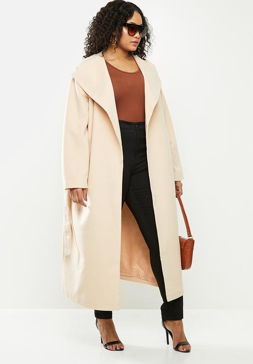 Missguided - Plus covered buckle belted - beige 