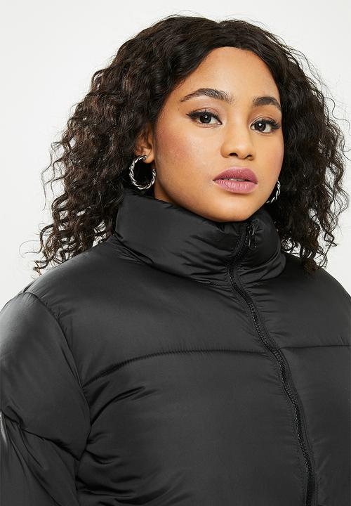 Missguided - Plus balloon sleeve puffer - black