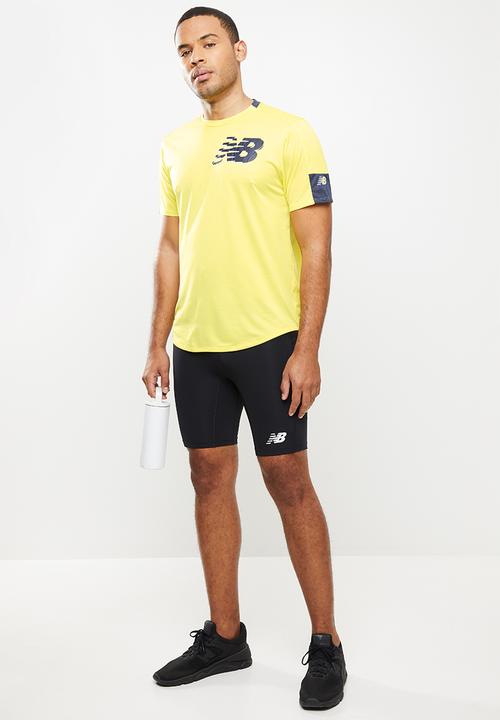 New Balance  - Fast flight short sleeve print - yellow
