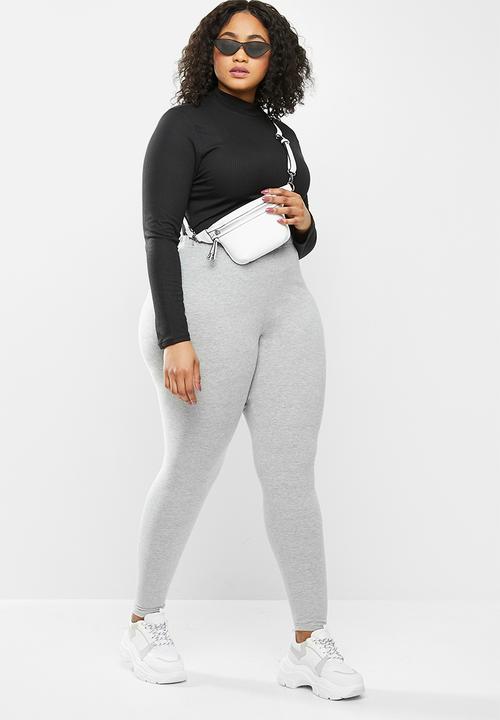 Missguided - Plus size jersey 2 pack legging - black & grey