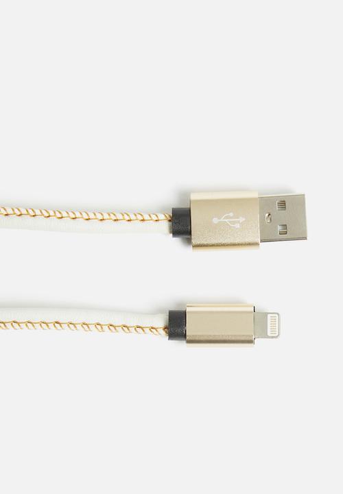Tech Cult - Vegan leather cable - white