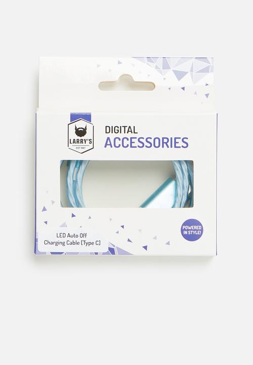 Larry's - Led auto off usb cable - blue - type c
